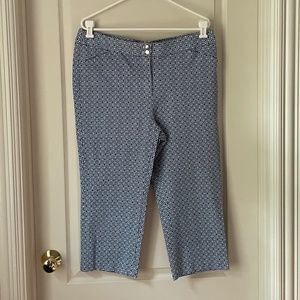 Chico's Blue Patterned Cropped Pants Size 3